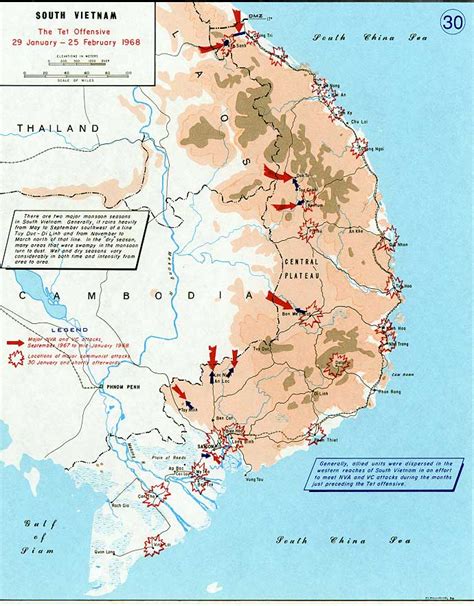 Vietnam War Map Tet Offensive