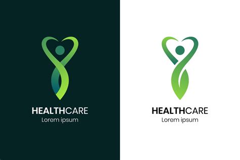 Abstract people body health logo. health care logo design modern style with leaf and love symbol ...