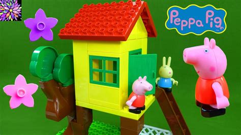 Peppa Pig's Treehouse Building Blocks Playset Rebecca Rabbit Peppa Pig Nick Jr Construction Toys ...