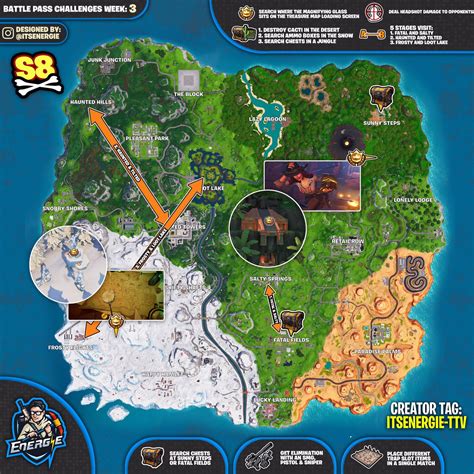 Fortnite Season 8 Week 3 Cheat Sheet, Week 3 Fortnite Challenges | GameGuideHQ