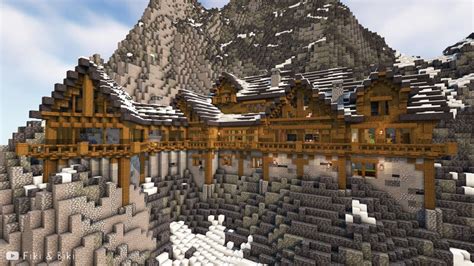 Modern Rustic Mountain Mansion Minecraft Map