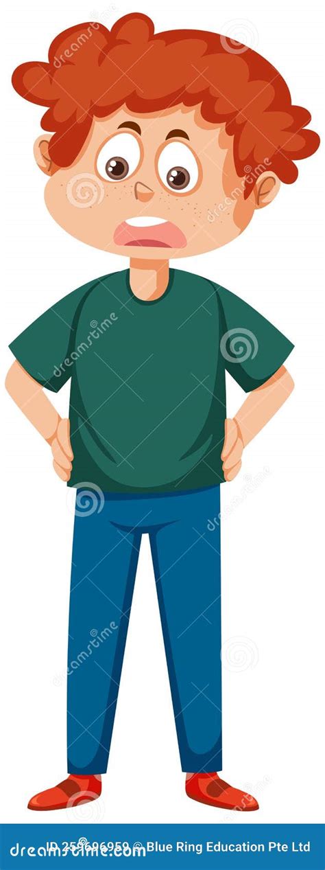 Scowl Boy Standing Akimbo Pose Stock Vector - Illustration of graphic, child: 259696959