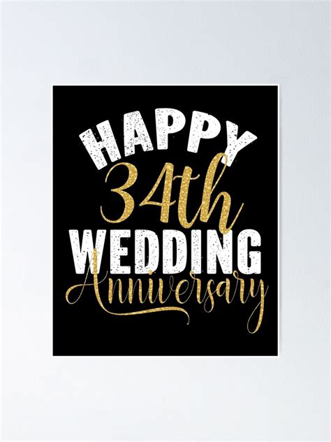 "Happy 34th Wedding Anniversary Matching Gift For Couples product" Poster by Grabitees | Redbubble