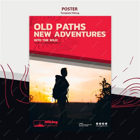 Free PSD | Hiking poster template