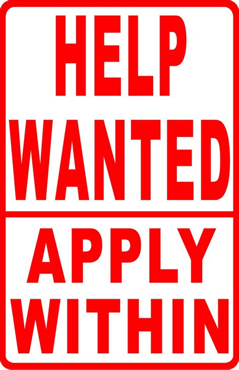 Help Wanted Apply Within Sign – Signs by SalaGraphics