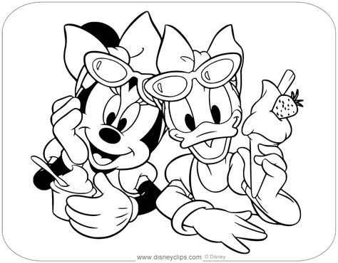 Minnie Daisy Coloring Pages Mouse Mickey Friends Phone Disneyclips ...