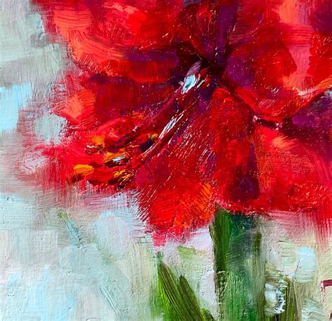 Amaryllis Painting Flower Original Art 6 1/2 X 6 1/2 - Etsy