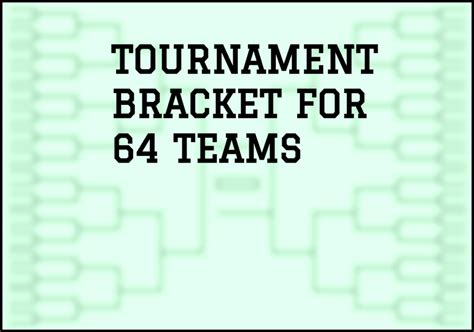 64 Team Printable Bracket