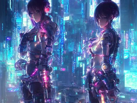 anime key visual of portrait futuristic cyber warrior | Stable ...