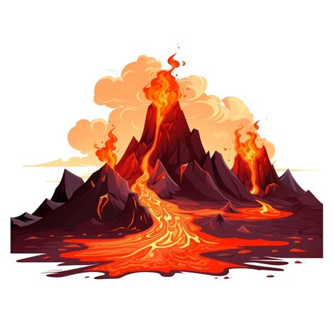 Lava 2d cartoon vector illustration on white background hi | Premium AI-generated image