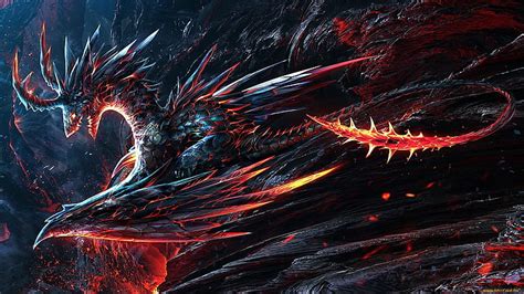 1920x1080px | free download | HD wallpaper: gray and red dragon digital ...