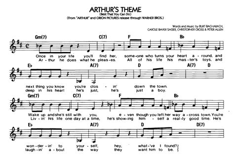 Christopher Cross ARTHUR'S THEME Sheet music | Easy Sheet Music