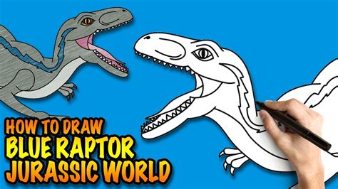 How To Draw Velociraptor Blue Raptor Dinosaur From Jurassic World And Park Easy Step By Step ...