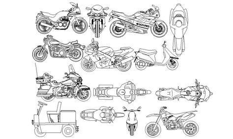 Motorcycle CAD Blocks Free Download - Cadbull