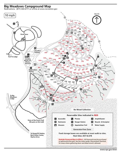 Big Meadows Campground Map | Skyline Drive Overlooks Shenandoah ...