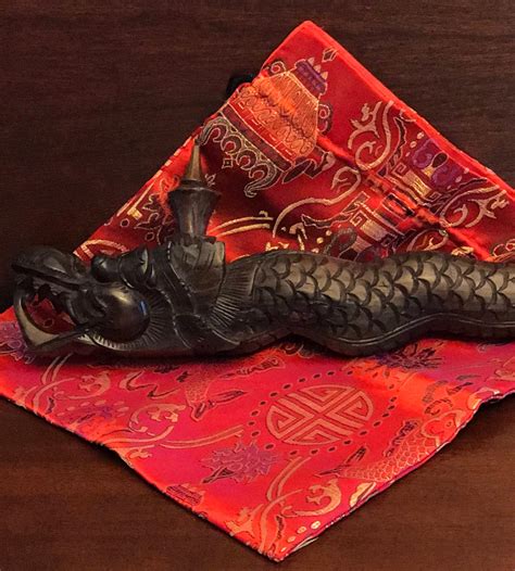 Vintage Carved Dragon Flute, handcarved wooden Flute, Asian Decorator ...