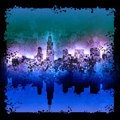 Chicago Skyline Abstract 2 Painting by Bekim M - Pixels