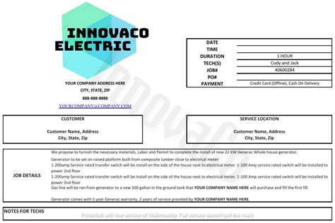 Work Order Template, Electrical Work Order Template, Work Order Form, Contractor Work Order ...