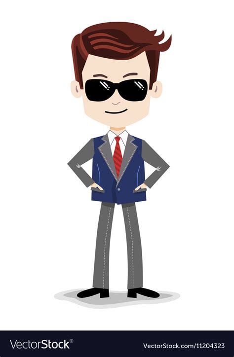 Animation cartoon character super-agent spy Vector Image