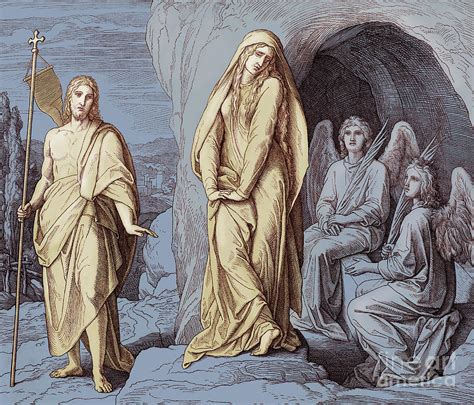 Mary Magdalene at the tomb of Christ, Gospel of John Drawing by Julius ...