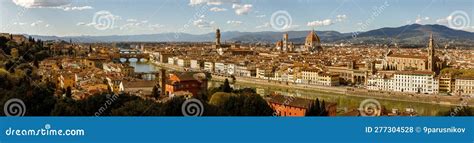 Big Panorama of Florence Skyline. Stock Photo - Image of travel, bridge ...