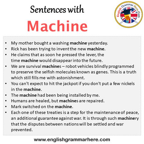 Sentences with Machine, Machine in a Sentence in English, Sentences For ...