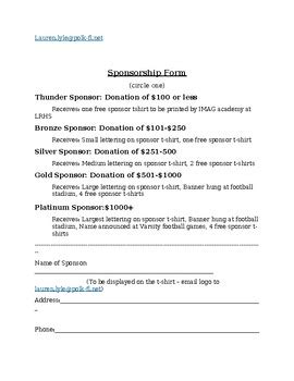 Cheer Sponsor Letter by Lyles Choir kids | TPT