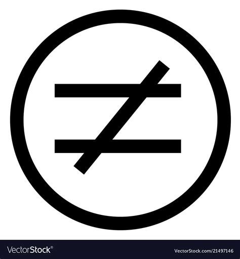 Not equal sign flat style equal icon Royalty Free Vector