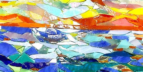 Ocean Sunset Mosaic Beach Mosaic Wall Art Stained Glass Mosaic Wall ...