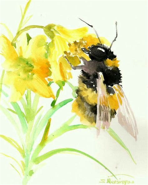 Bee painting, Bee art, Bee