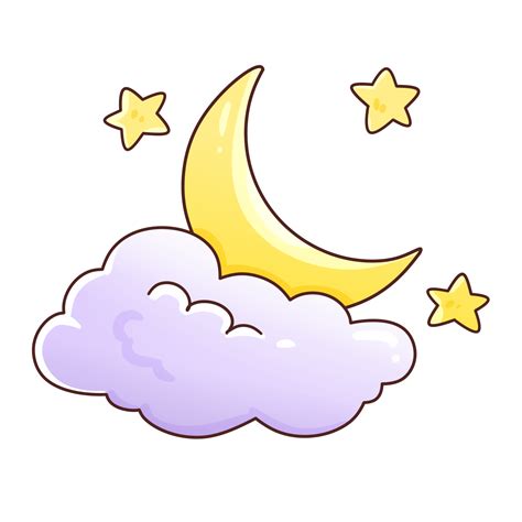 Sleeping Time Objects Clip Art Cartoon Moon and Stars 24996825 PNG