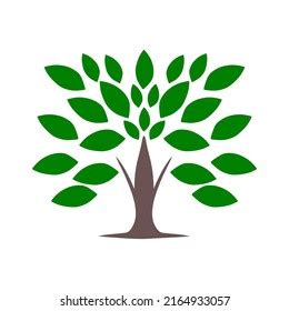 Green Tree Vector Logo Design Stock Vector (Royalty Free) 2164933057 ...