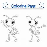 Premium Vector  Happy ant coloring Page For Children bugs Book sketch template