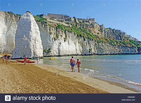 Pizzomunno Rock Cliff Beach Vieste Apulia Gargano Peninsula Puglia ...