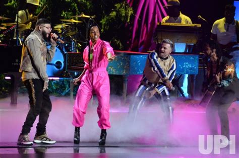 Photo: Farruko, Alicia Keys and Pedro Capo perform at Latin Grammy Awards in Las Vegas ...