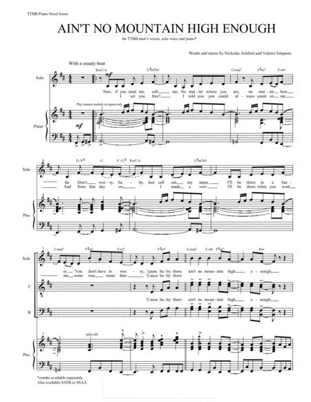 Ain't No Mountain High Enough (arr. Kathleen McGuire) Sheet Music ...