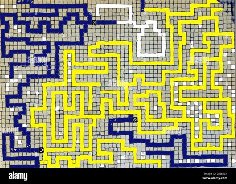 Labyrinth maze patern design with pens and markers Stock Photo - Alamy