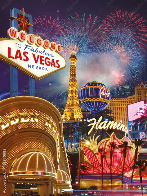 Las Vegas Casinos fireworks Stock Photo | Adobe Stock