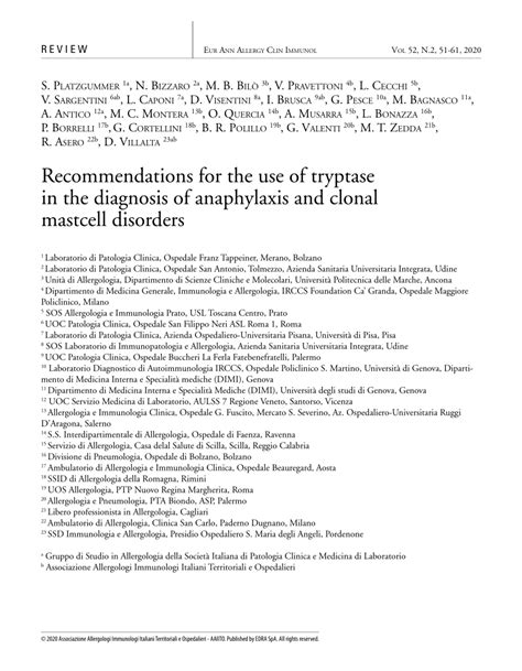 (PDF) Recommendations for the Use of Tryptase in the Diagnosis of ...