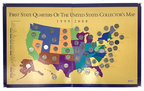 Lot - State Quarters Of The Us Collectors Map