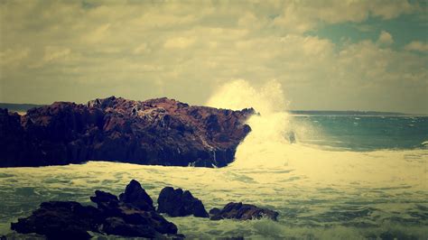 Ocean waves, filter, nature, crash, waves HD wallpaper | Wallpaper Flare