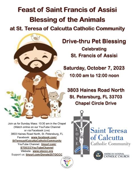 2023 Drive-thru Pet Blessing celebrating Saint Francis of Assisi • St ...