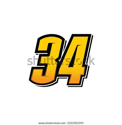 Number Vector Sports Racing Number 34 Stock Vector (Royalty Free ...