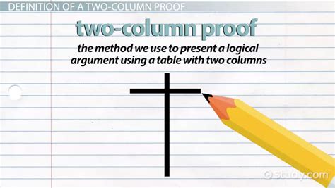 Two-Column Proof in Geometry: Definition & Examples - Video & Lesson Transcript | Study.com