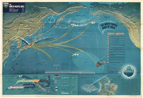 Striking U.S. Navy map of the North Pacific in WWII - Rare & Antique Maps