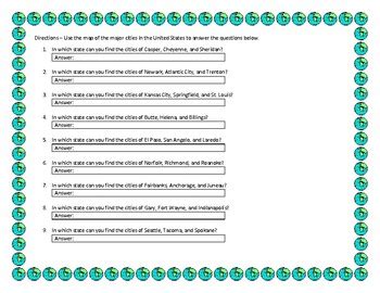 US Major Cities Map Quiz - Locate the Major Cities of the United States