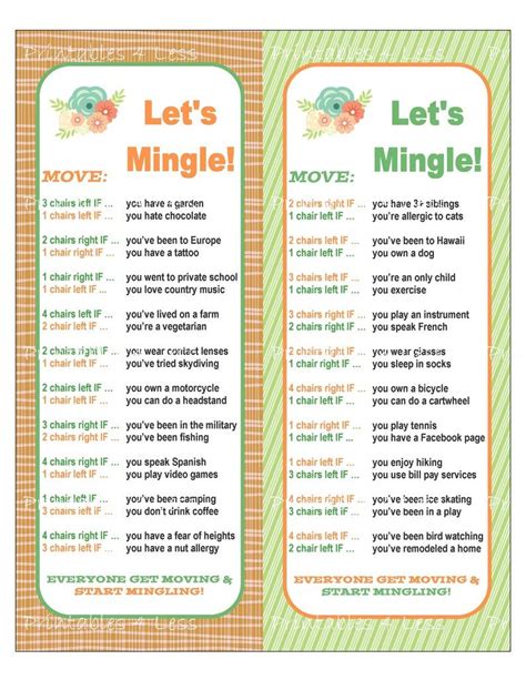 Ice Breaker Game Mingle Game Printable Party Game DIY | Etsy | Ice ...