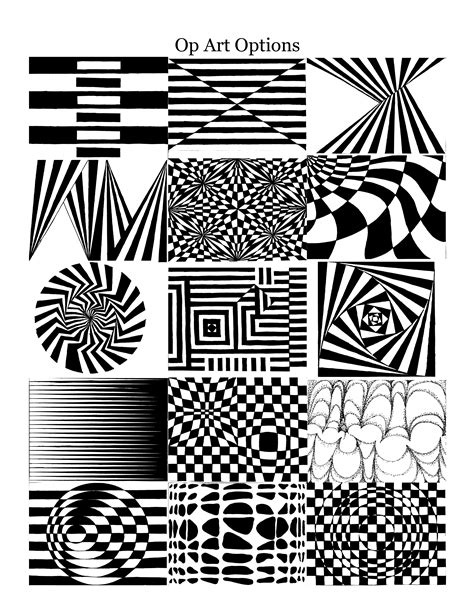 op art patterns worksheet - idolworlds