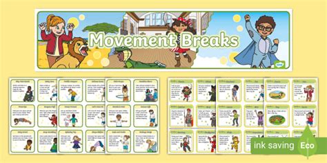 KS1 Movement Breaks Cards - Move PE (l'insegnante ha fatto)