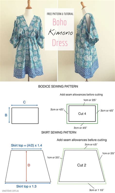 Easy Free Sewing Pattern: Make this boho kimono | Summer dress sewing patterns, Sewing summer ...